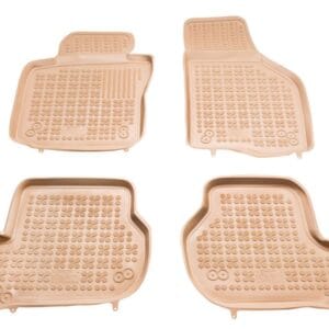 Гумени стелки за VW Golf 5 / Golf 6 / Jetta / Seat Leon (2004-2012) / Sirocco / Octavia 2 (2004-2013)  - тип леген бежови