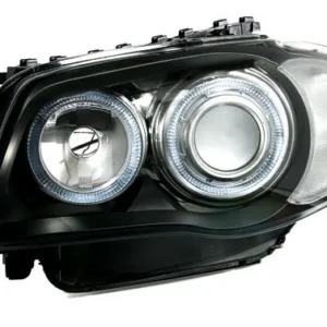 Кристални фарове за BMW E87 Angel Eyes (2004-2011) - черни